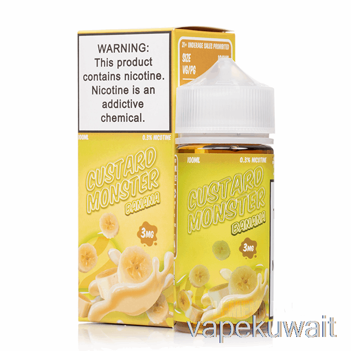 موز - وحش الكسترد - 100 مل 0 ملجم Vape Pod Kits